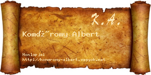 Komáromy Albert névjegykártya