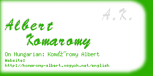 albert komaromy business card